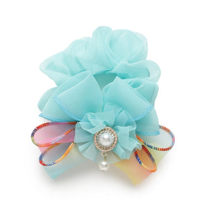 LAIDA Women Set of 2 Embellished Scrunchie Ponytail Holders