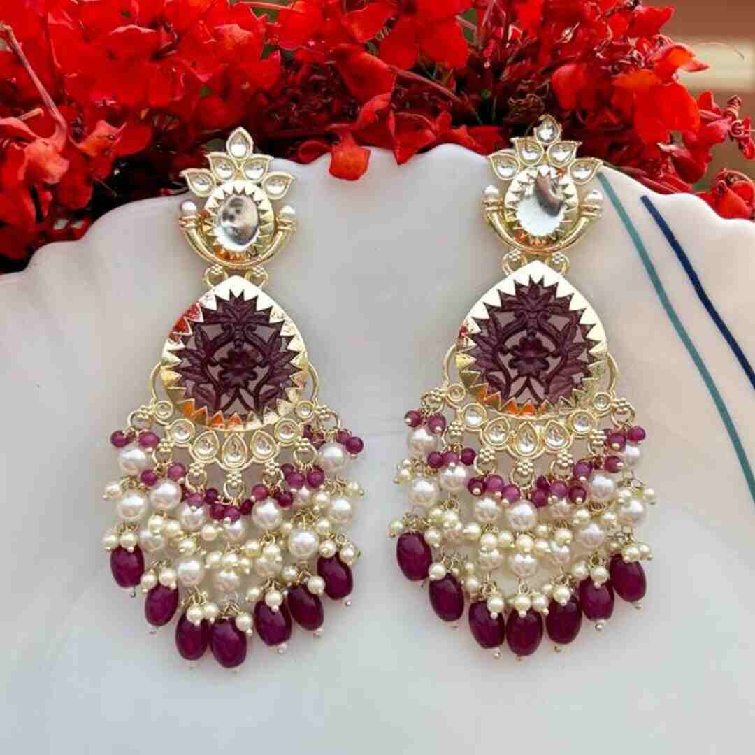 Zareen Purple Chandbalis