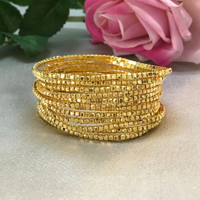 Stretchable Gold - Plated  Golden Bracelet