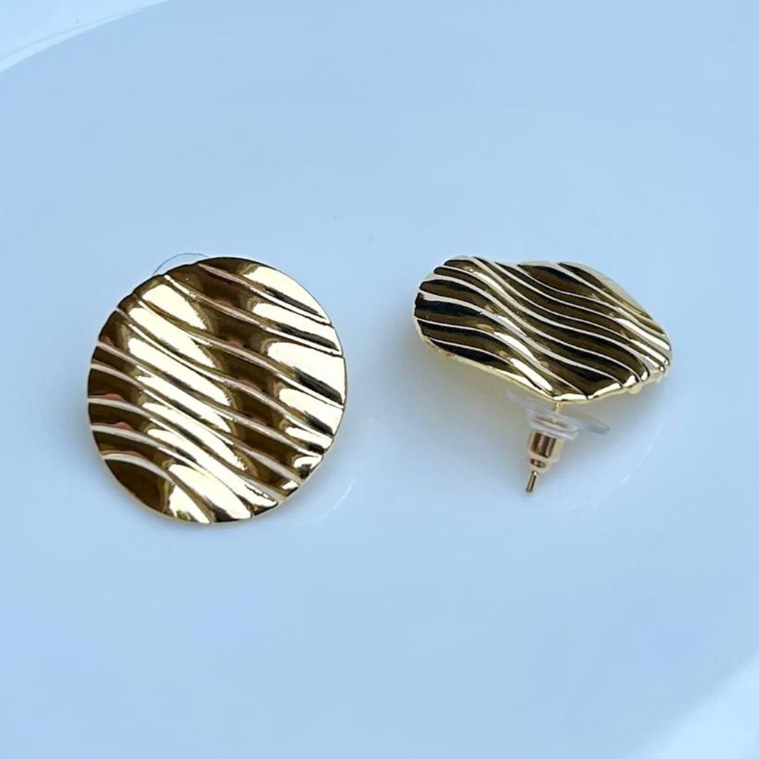Full Moon Golden Earrings