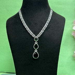 Rachel CZ Emerald Green Designer Necklace Set