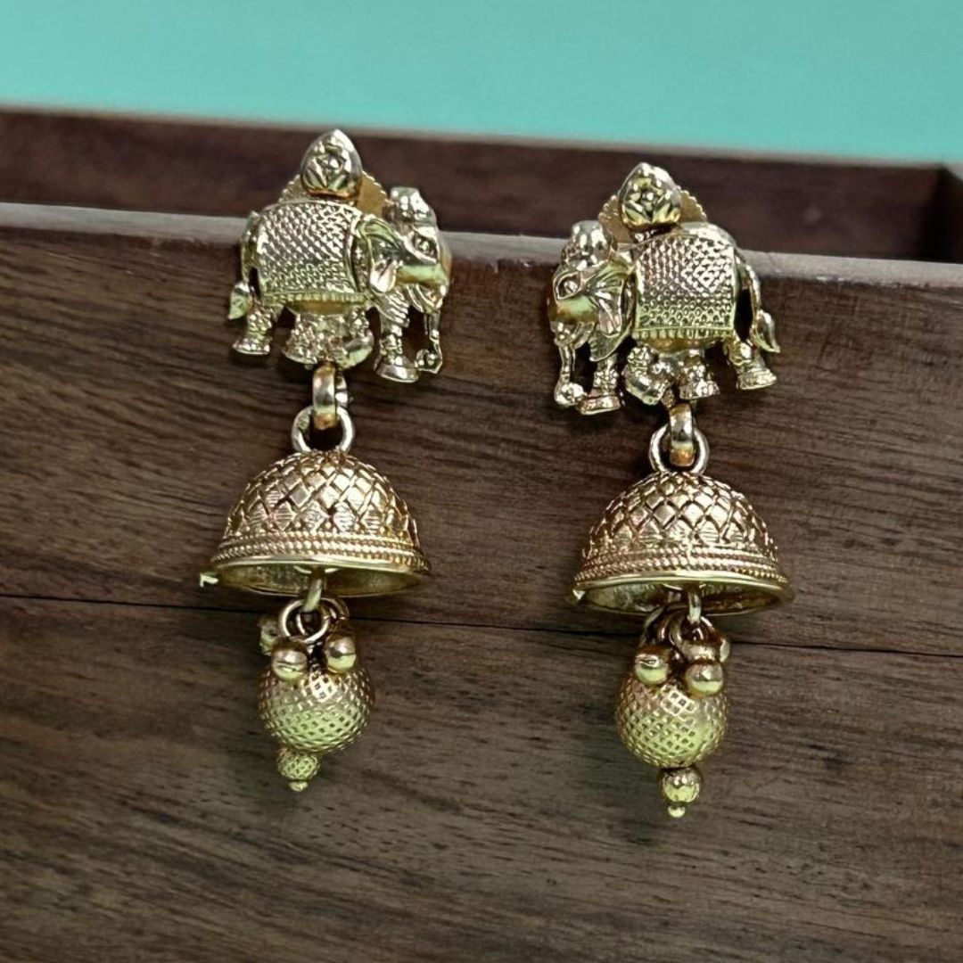 Prasoona Elephant Antique Necklace Set