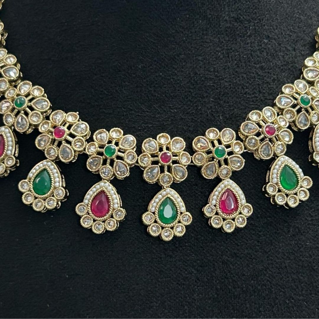 Rama Ruby Green Necklace Set