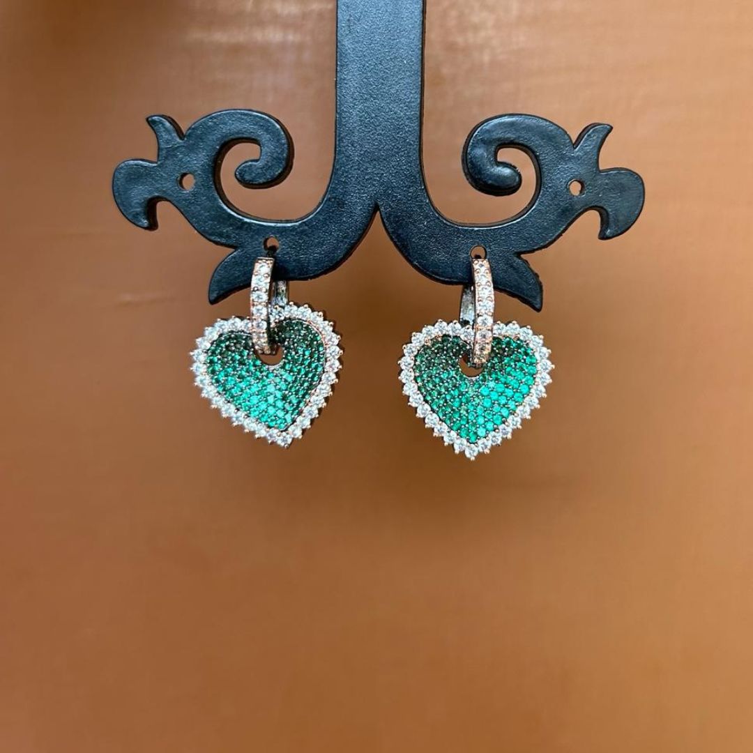 Green Heart Nano AD  Earrings