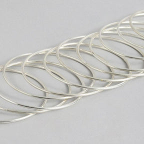 Laida Set of 12 German Silver Silver-Plated Oxidised Bangles