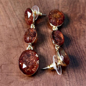 Brown Gemstone Earrings