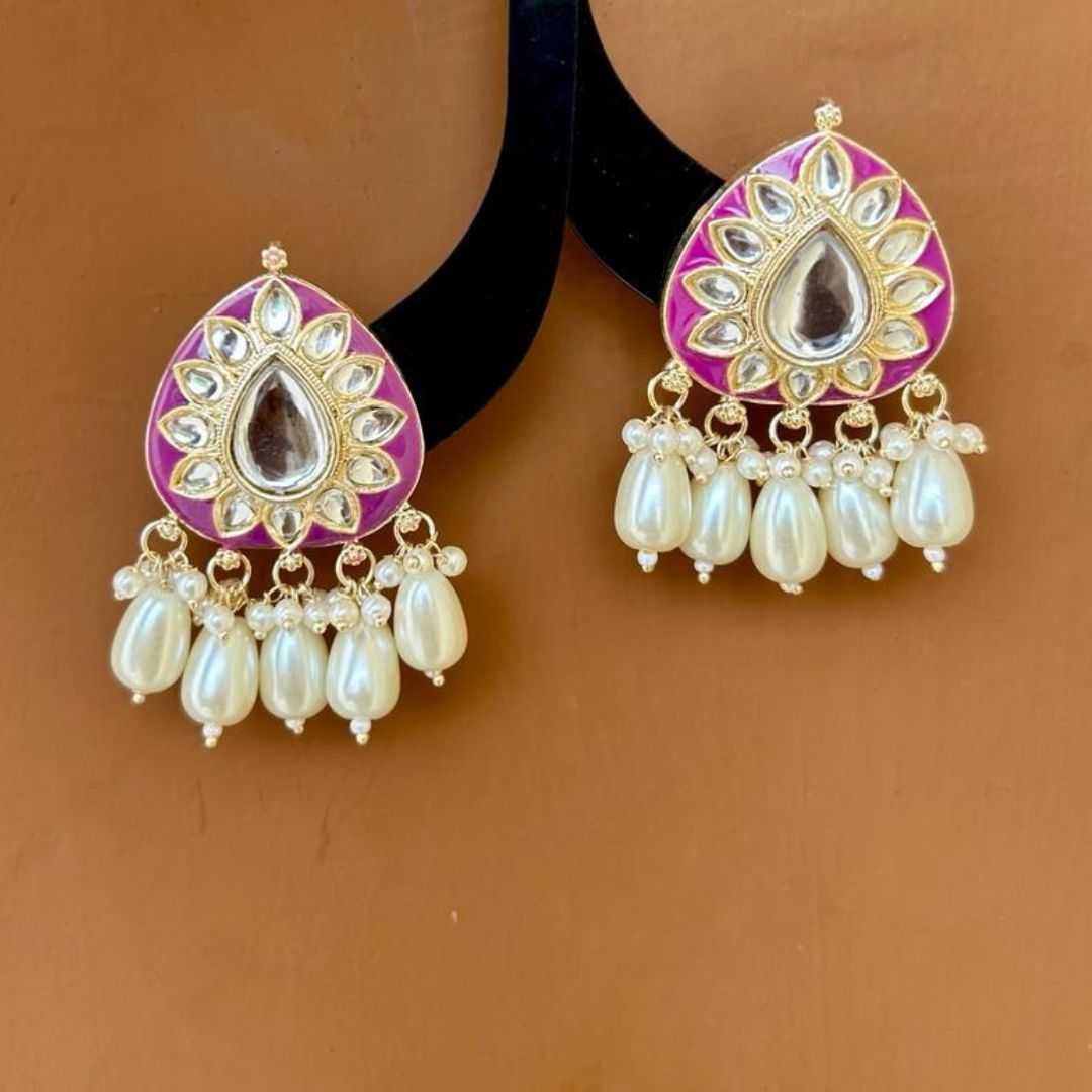Naaz  Purple Earrings
