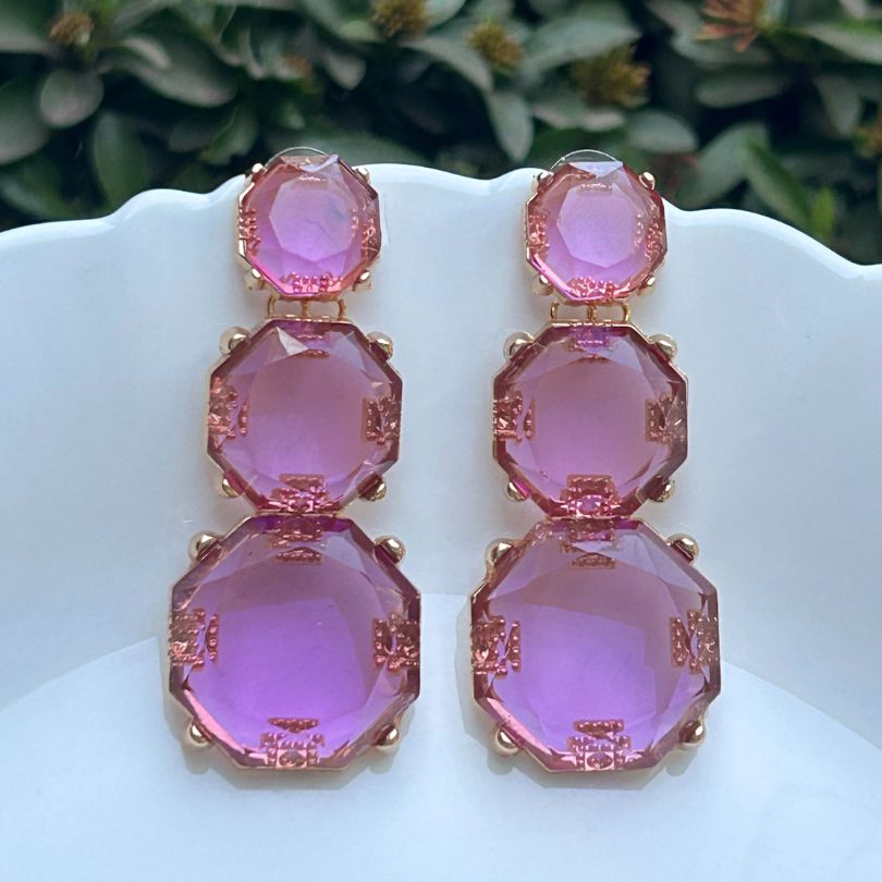 Mais Purple Statement Earrings