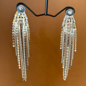 Silver American Diamond Chandelier Earrings