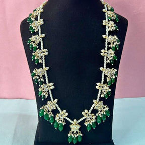 Mishika Green Kundan Necklace Set