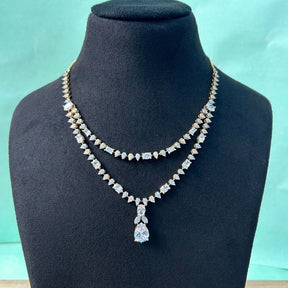 Everly Two Layered American Diamond Necklace Set