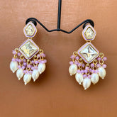 Sakhi light Purple Kundan Coral Earrings