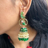 Tota parrot Green Jhumka