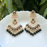 Jodha Black And White Jhoomar Earrings