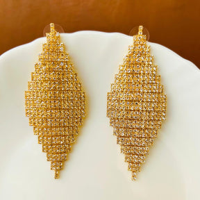 Golden American Diamond Chandelier Earrings