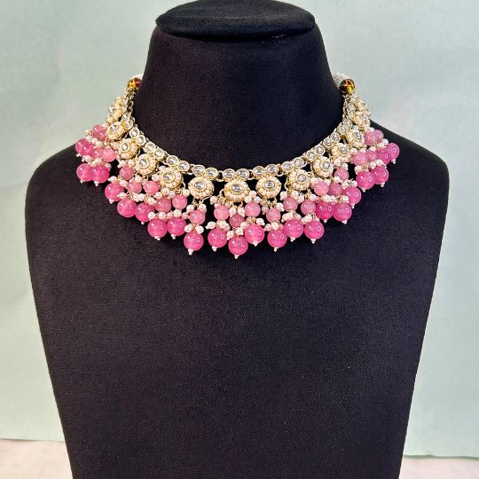 Ishika Pink Kundan Necklace Set