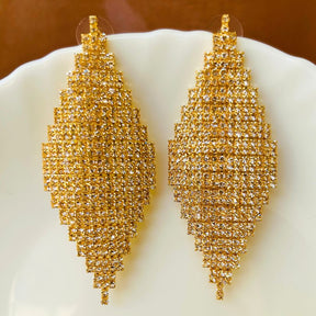 Golden American Diamond Chandelier Earrings