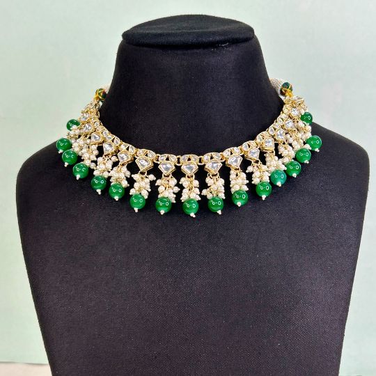 Mihira Green Indo-Western Necklace Set