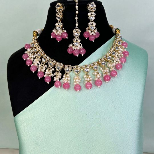 Mihira Light Pink  Indo-Western Necklace Set