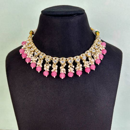 Mihira Light Pink  Indo-Western Necklace Set