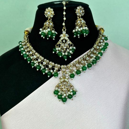 Bindi Green Indo-Western Necklace Set