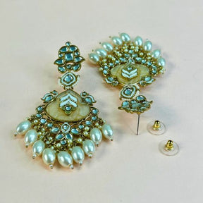 Adhaya Designer White Chandbalis Earrings