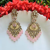 Adhaya Designer Baby Pink Chandballis Earrings