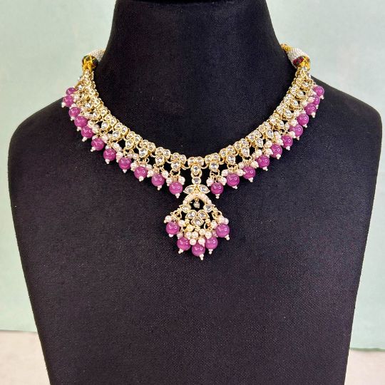 Bindi Purple Indo-Western Necklace Set