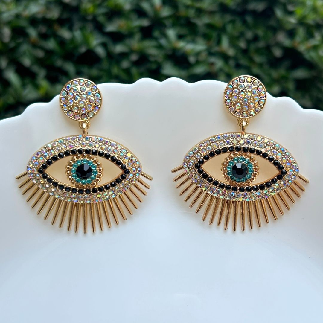 LAIDA Gold Plated Evil Eye Earrings