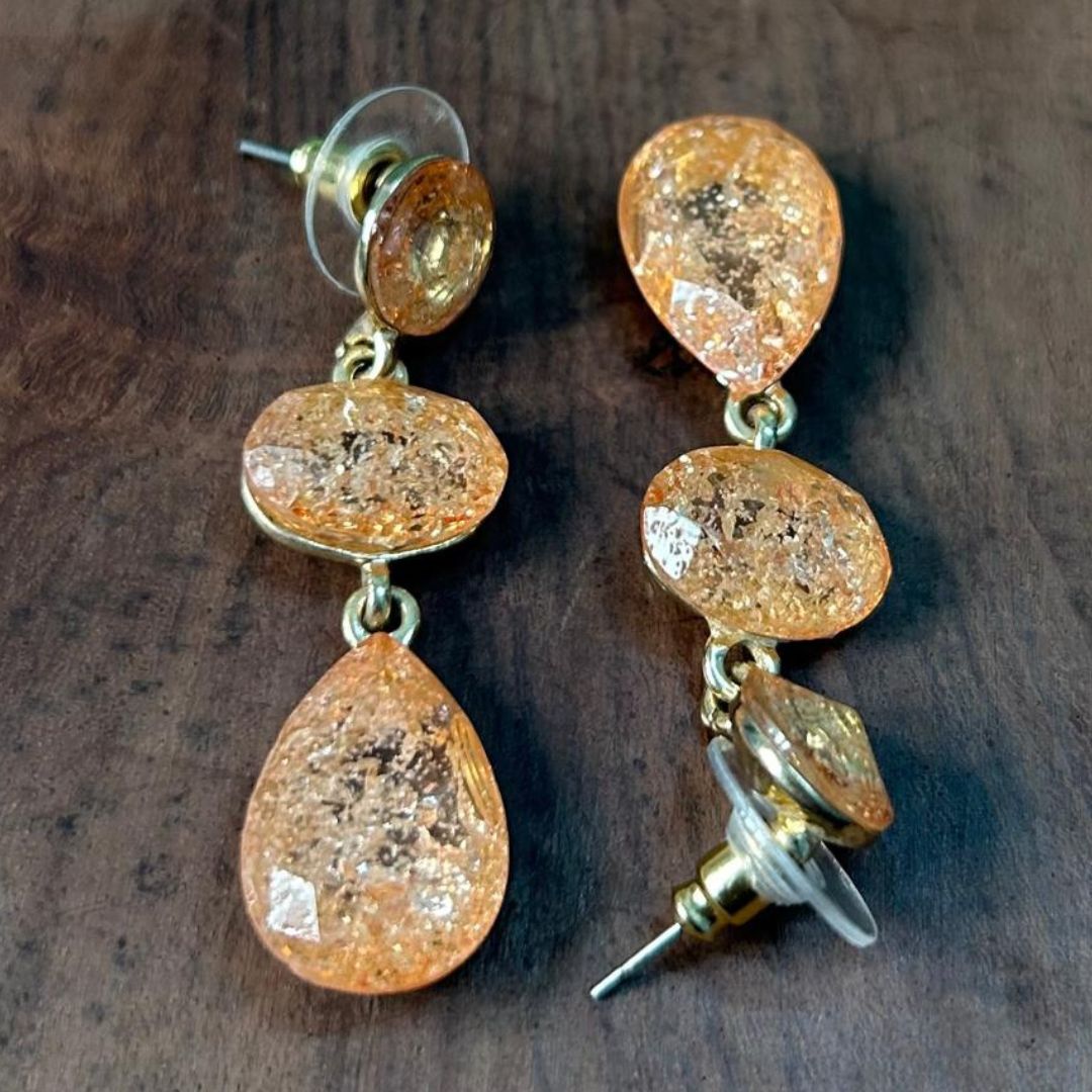 Orange Gemstone Earrings