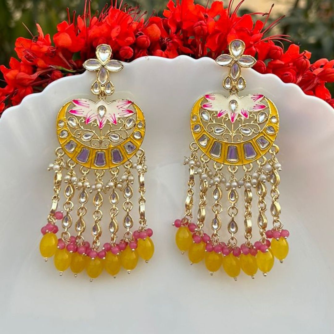 Laida Gold Plated Contemporary Drop Earrings