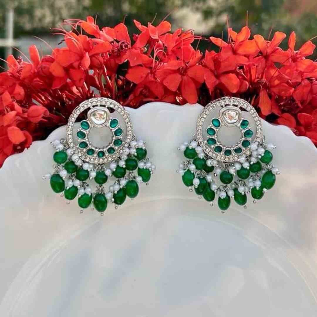 Aadya Green Earrings