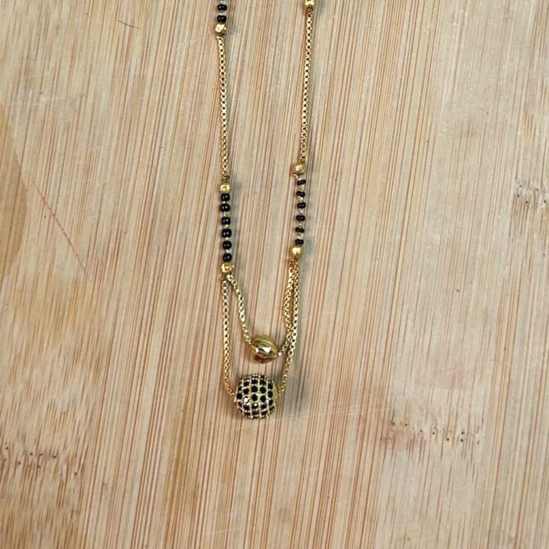 Double Pendant Mangalsutra with Black Matar