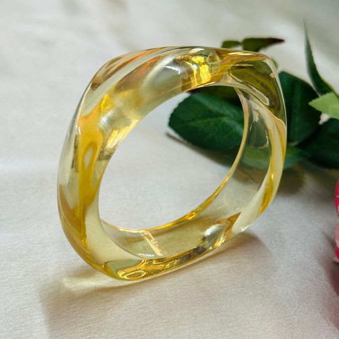 Yellow Clear Transparent Resin Bangles