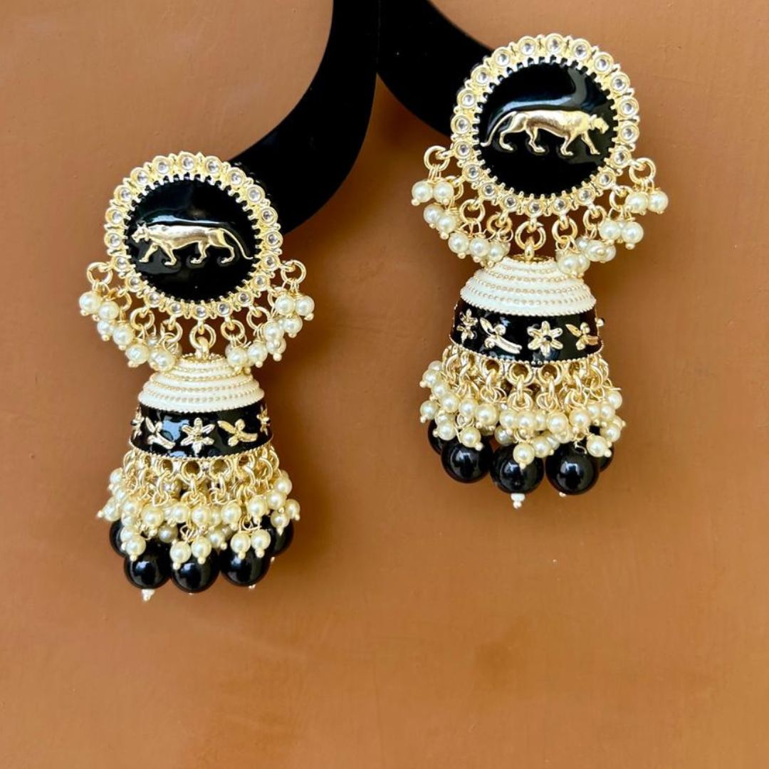 Huma Black Jhumkas