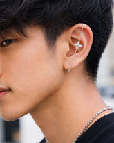 Silver Flower Unisex Ear Cuff (Pack of 2)