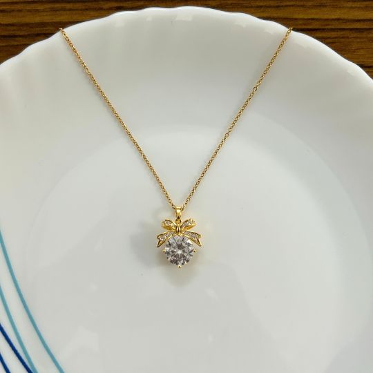 Bow American Diamond Pendant