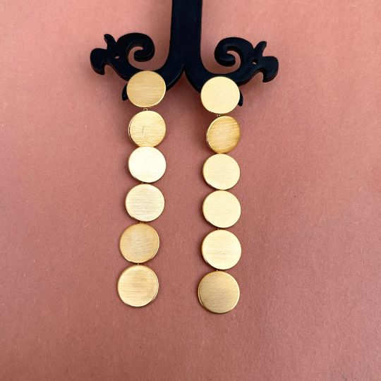 Round Matte Golden Earrings