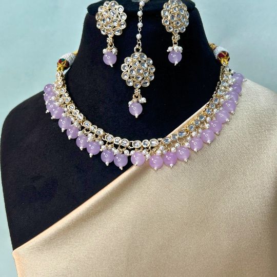 Tula Lilac Indo-Western Necklace Set