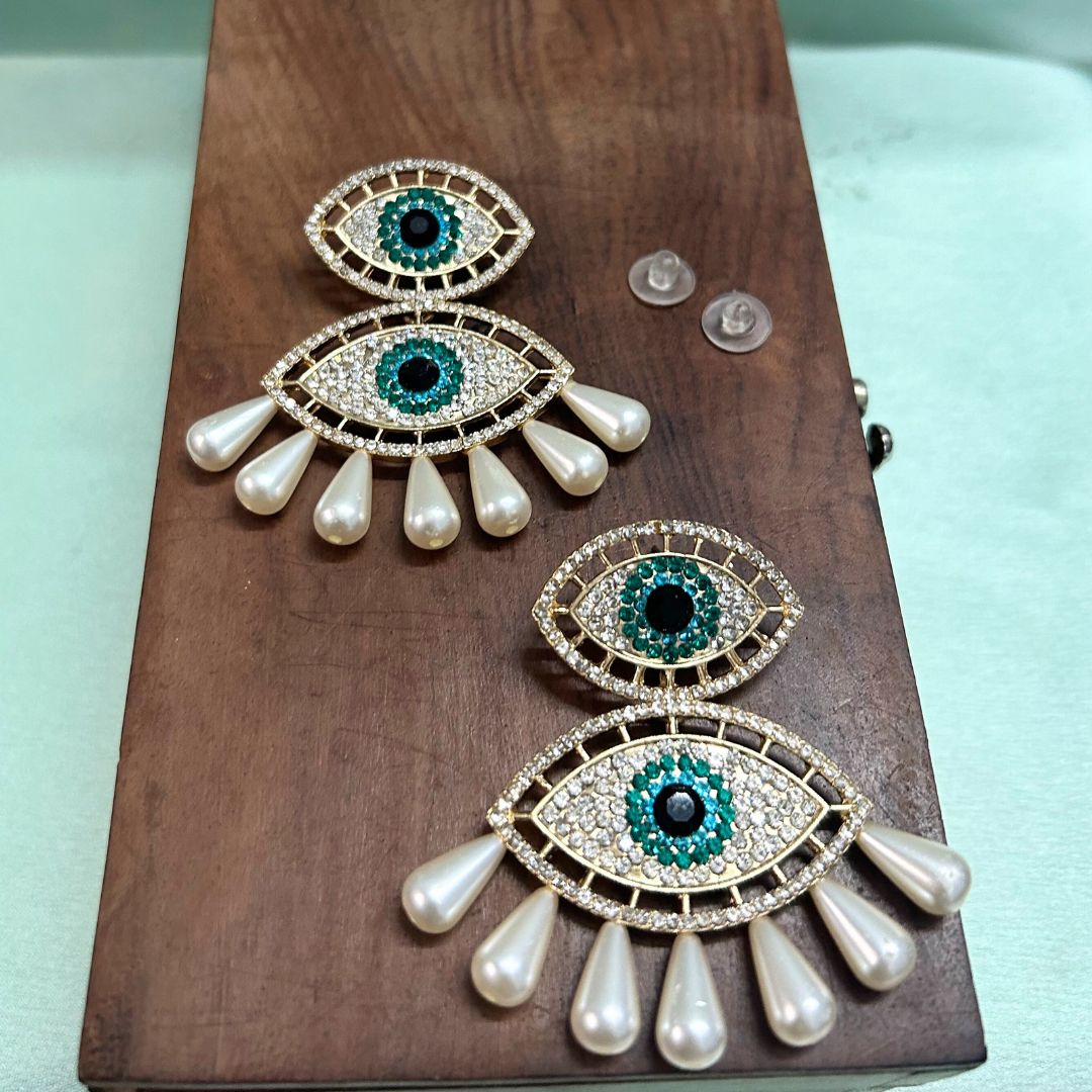 LAIDA Gold Plated Multi Evil Eye Earrings