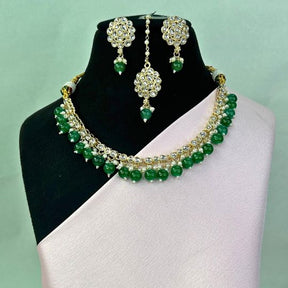 Tula Green Indo-Western Necklace Set