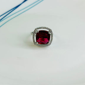 Ruby Square AD Finger Ring