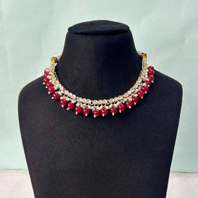 Tula Red Indo-Western Necklace Set