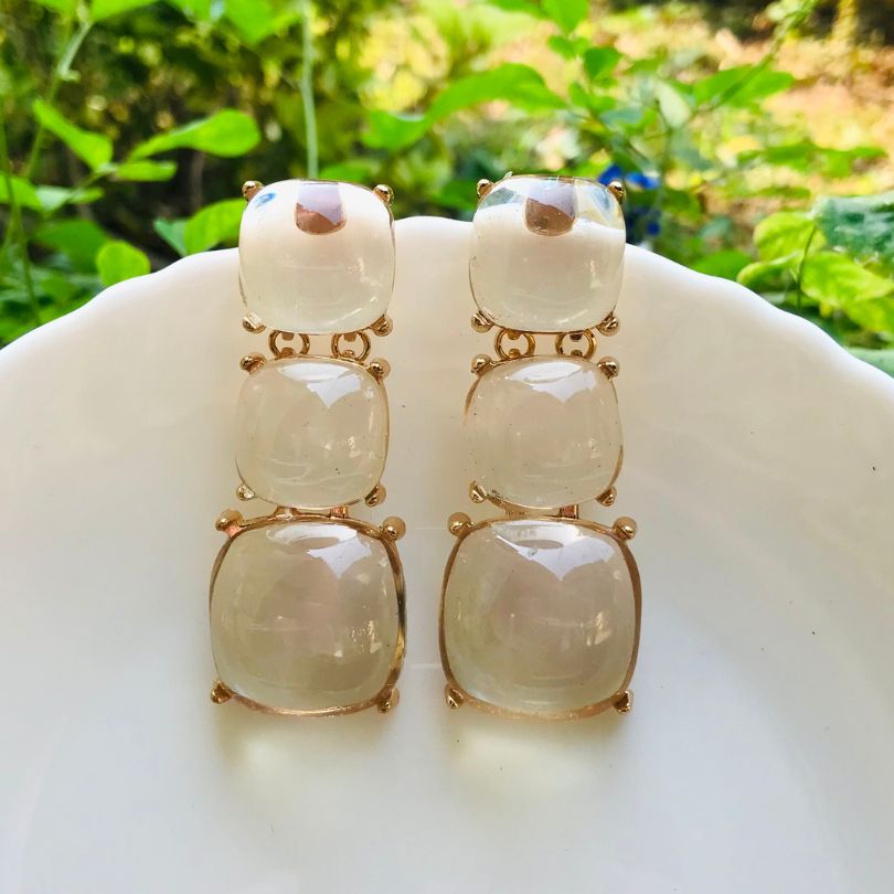 Maya White Statement Earrings