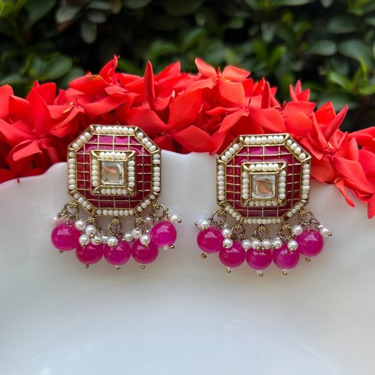 Zuni Fuchsia Pink Earrings