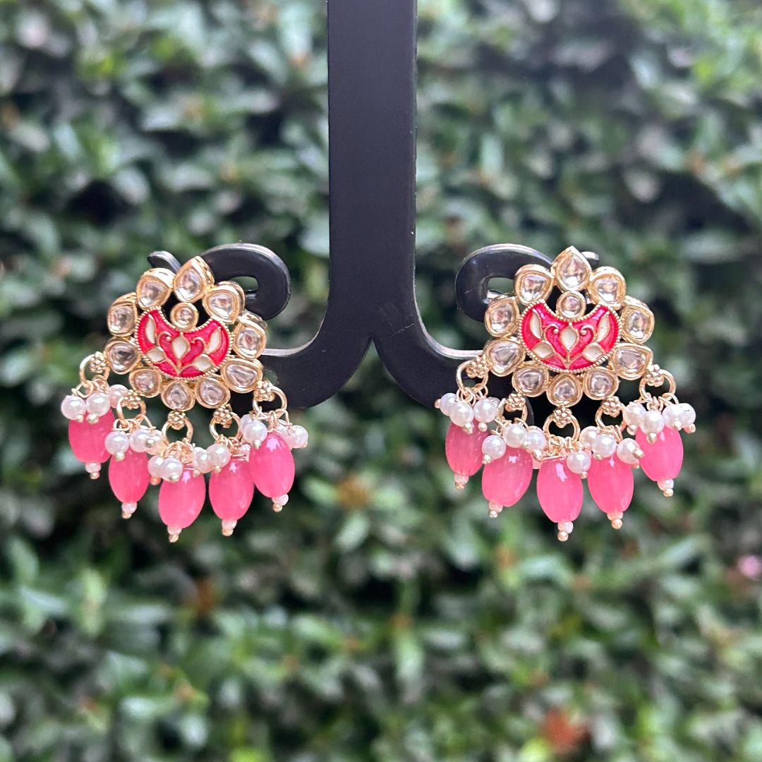 Prisha Pink Stud Earrings