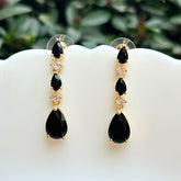 Una Black Drop Earrings