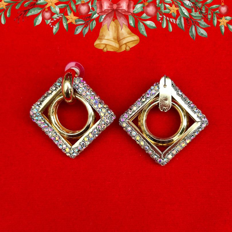 Bling Bright Rhombus Earrings