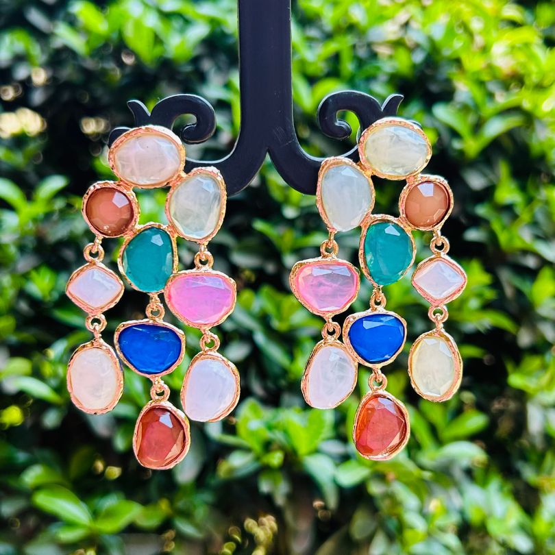 Crystal Layered Multicolor Earrings