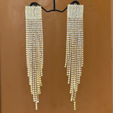 Golden American Diamond Chandelier Earrings